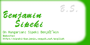 benjamin sipeki business card